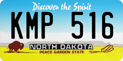 ND license plate KMP516