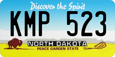 ND license plate KMP523