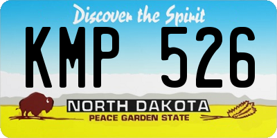 ND license plate KMP526