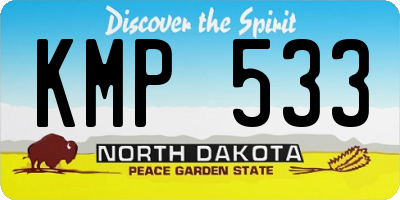 ND license plate KMP533