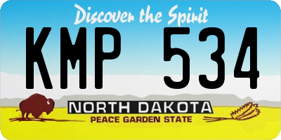 ND license plate KMP534