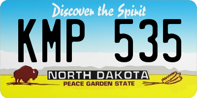 ND license plate KMP535