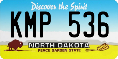 ND license plate KMP536
