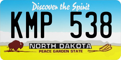 ND license plate KMP538