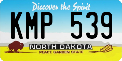 ND license plate KMP539