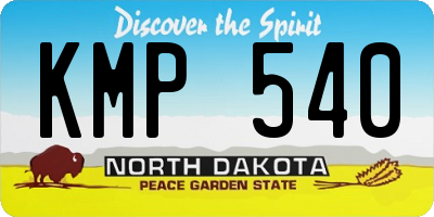 ND license plate KMP540