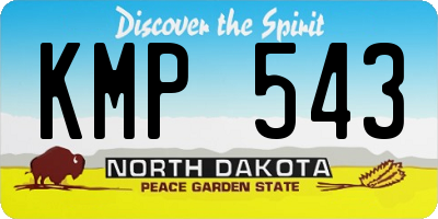 ND license plate KMP543