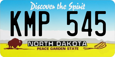 ND license plate KMP545