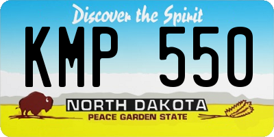 ND license plate KMP550