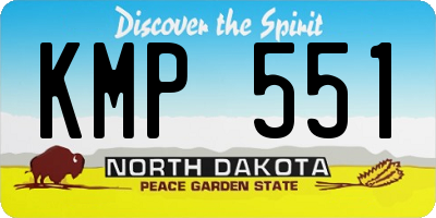 ND license plate KMP551