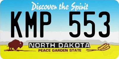 ND license plate KMP553