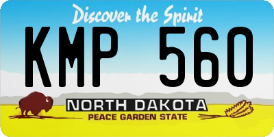 ND license plate KMP560