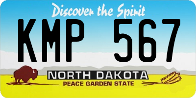 ND license plate KMP567