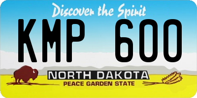 ND license plate KMP600