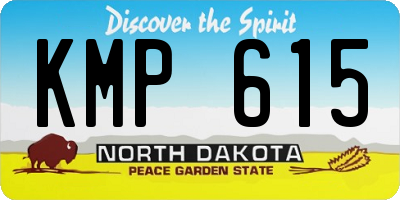 ND license plate KMP615
