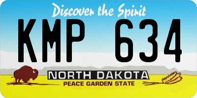 ND license plate KMP634