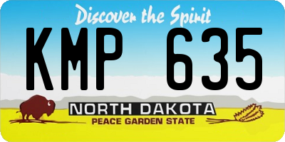 ND license plate KMP635