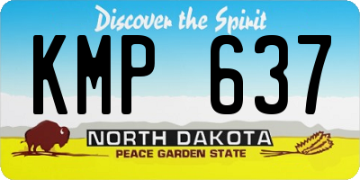 ND license plate KMP637