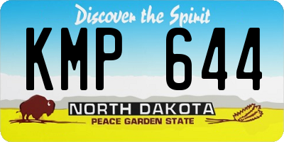 ND license plate KMP644