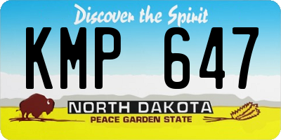 ND license plate KMP647