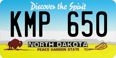 ND license plate KMP650