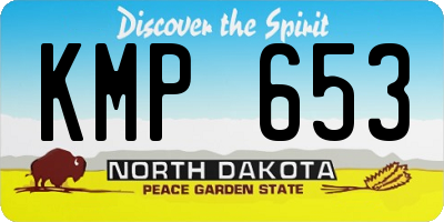 ND license plate KMP653