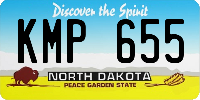 ND license plate KMP655
