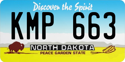 ND license plate KMP663