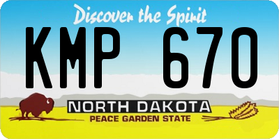 ND license plate KMP670