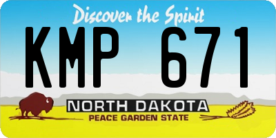 ND license plate KMP671
