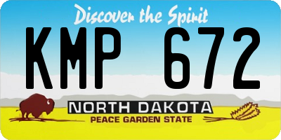 ND license plate KMP672