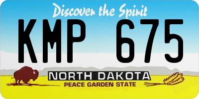 ND license plate KMP675