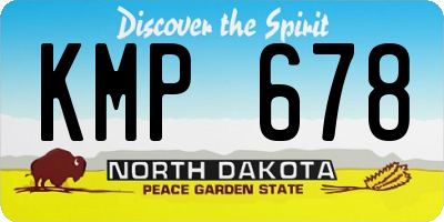 ND license plate KMP678