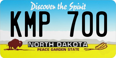ND license plate KMP700