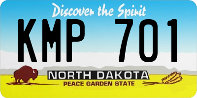 ND license plate KMP701