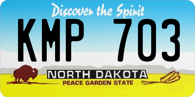 ND license plate KMP703