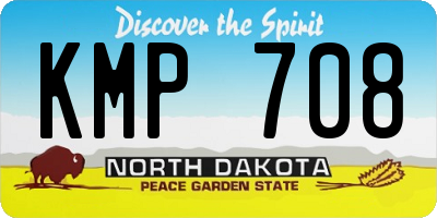 ND license plate KMP708