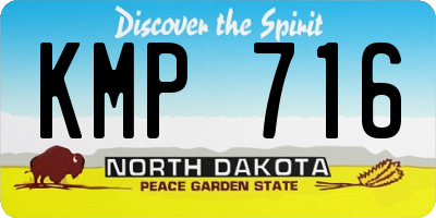 ND license plate KMP716