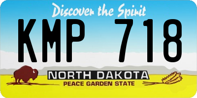 ND license plate KMP718