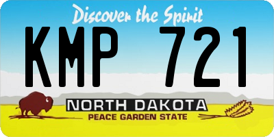 ND license plate KMP721