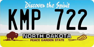 ND license plate KMP722