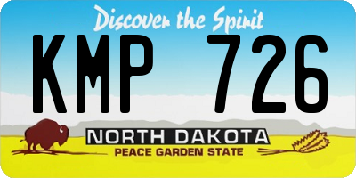 ND license plate KMP726