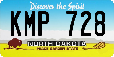 ND license plate KMP728