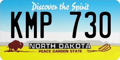 ND license plate KMP730