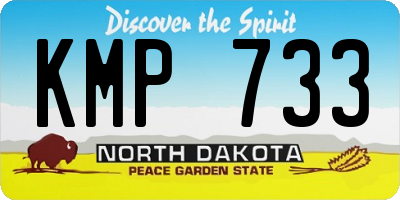 ND license plate KMP733