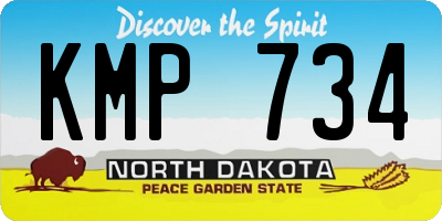 ND license plate KMP734