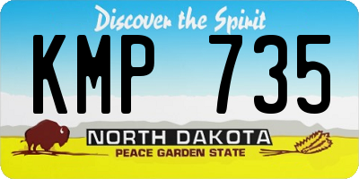 ND license plate KMP735