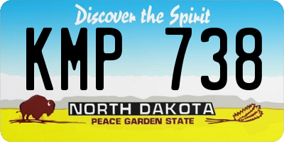 ND license plate KMP738