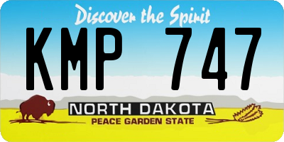 ND license plate KMP747