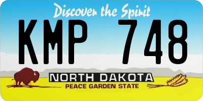 ND license plate KMP748